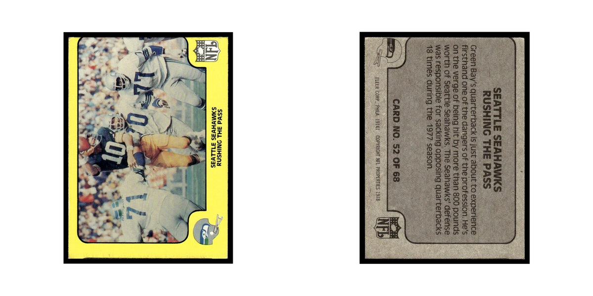 1978 Fleer Team Action Seattle Seahawks Rushing The Pass #52