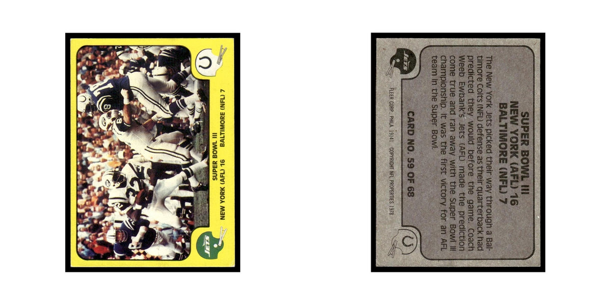 1978 Fleer Team Action Super Bowl III #59