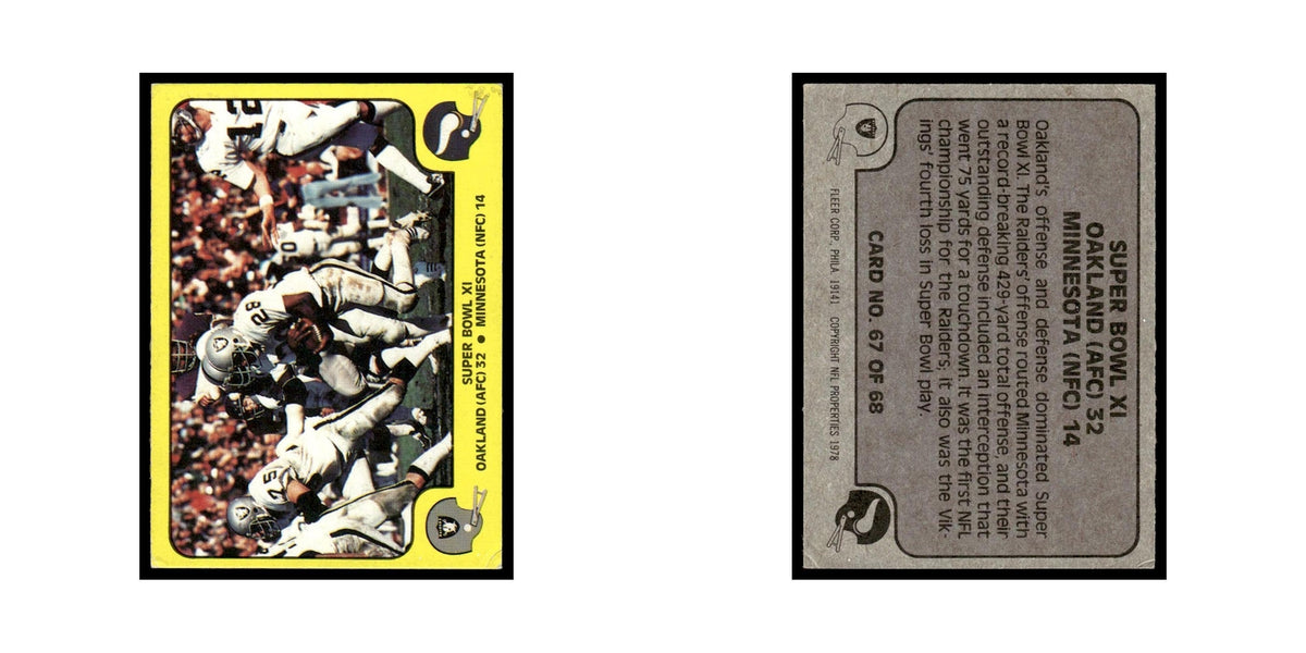 1978 Fleer Team Action Super Bowl XI #67