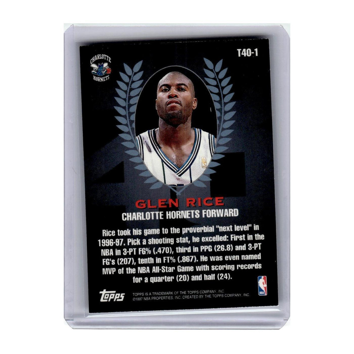 1997 Topps 40 Glen Rice Hornets #T40-1