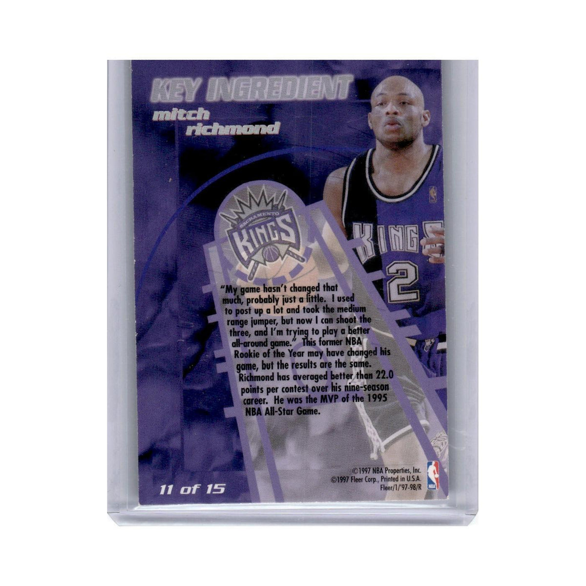 1997 Fleer Mitch Richmond Kings #11