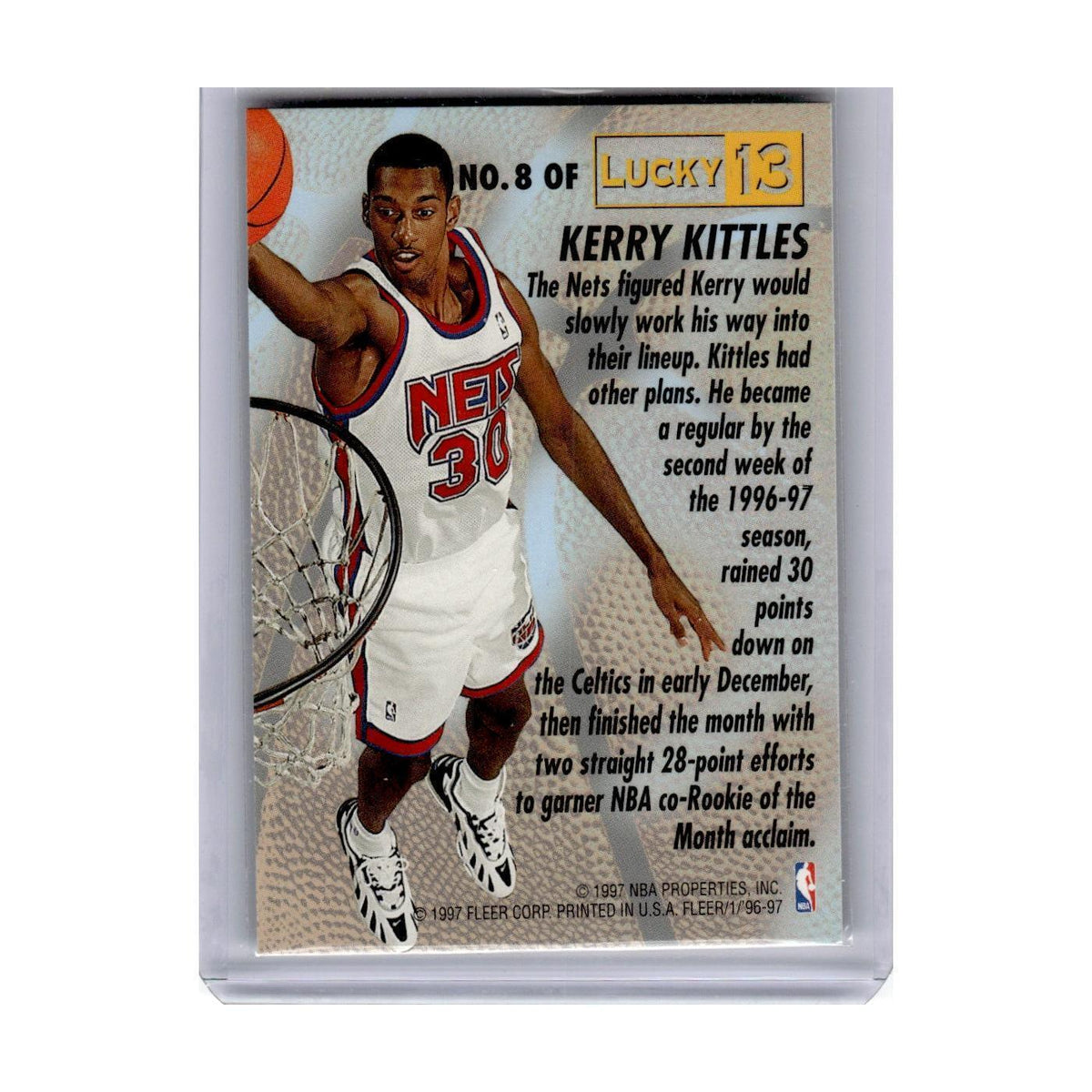 1996 Fleer Kerry Kittles Nets #8