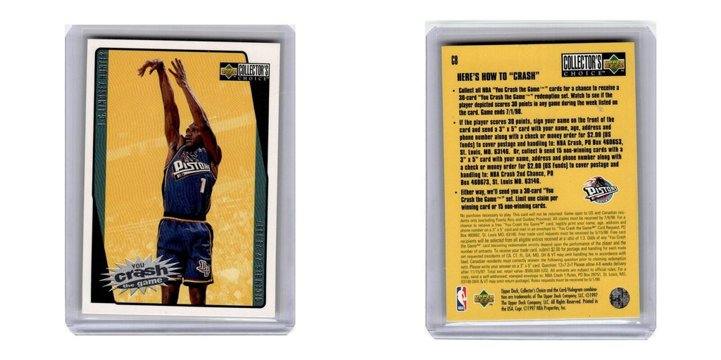 1997 Collector's Choice You Crash the Game Lindsey Hunter Pistons #C8