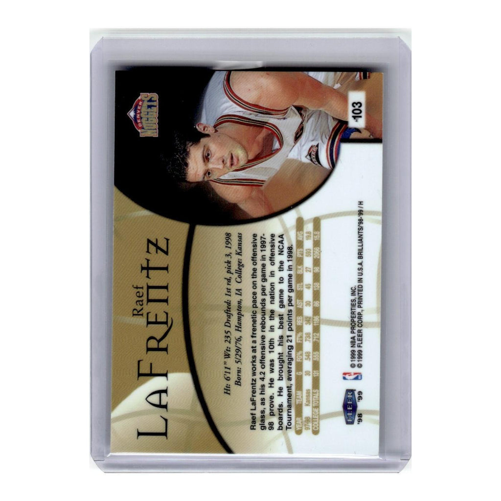 1999 Fleer Brilliants Raef LaFrentz Nuggets #103