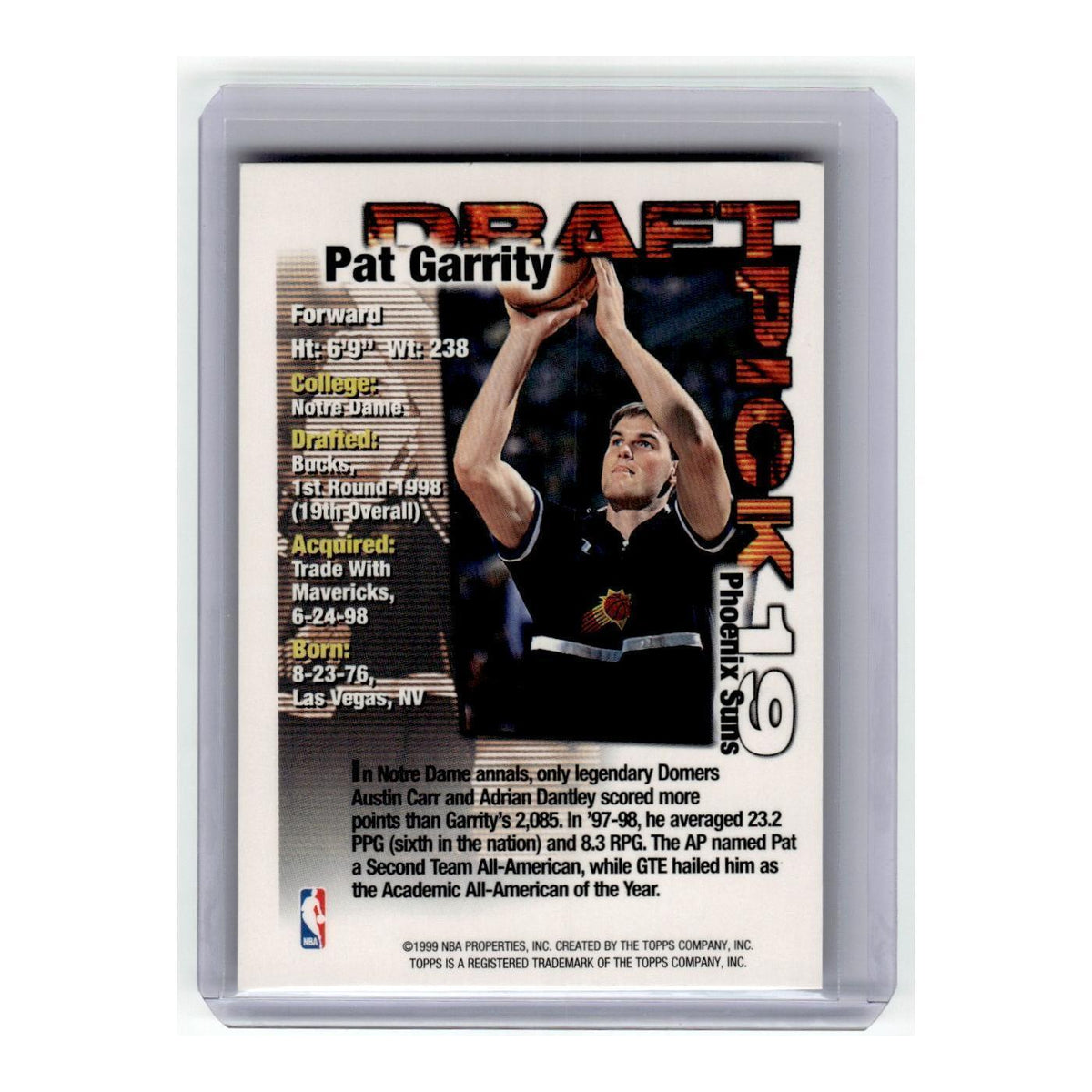 1999 Topps Pat Garrity Suns #nan