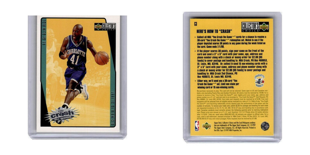 1997 Collector's Choice You Crash the Game Glen Rice Hornets #C3