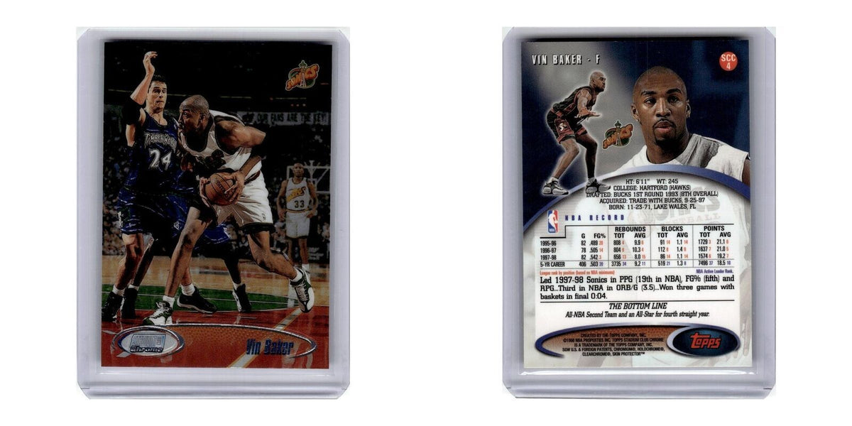 1998 Stadium Club Chrome Vin Baker Seattle SuperSonics #SCC4