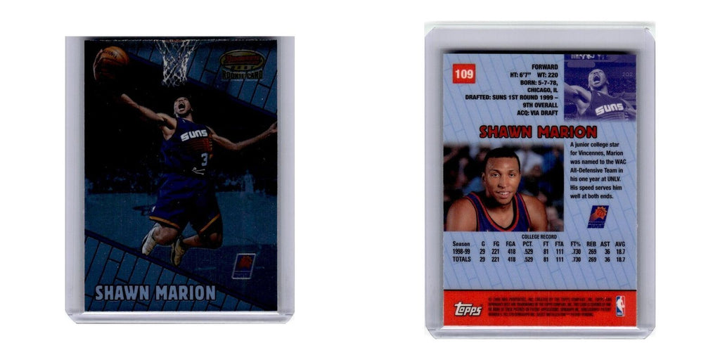 1999 Bowman's Best Shawn Marion RC Suns #109