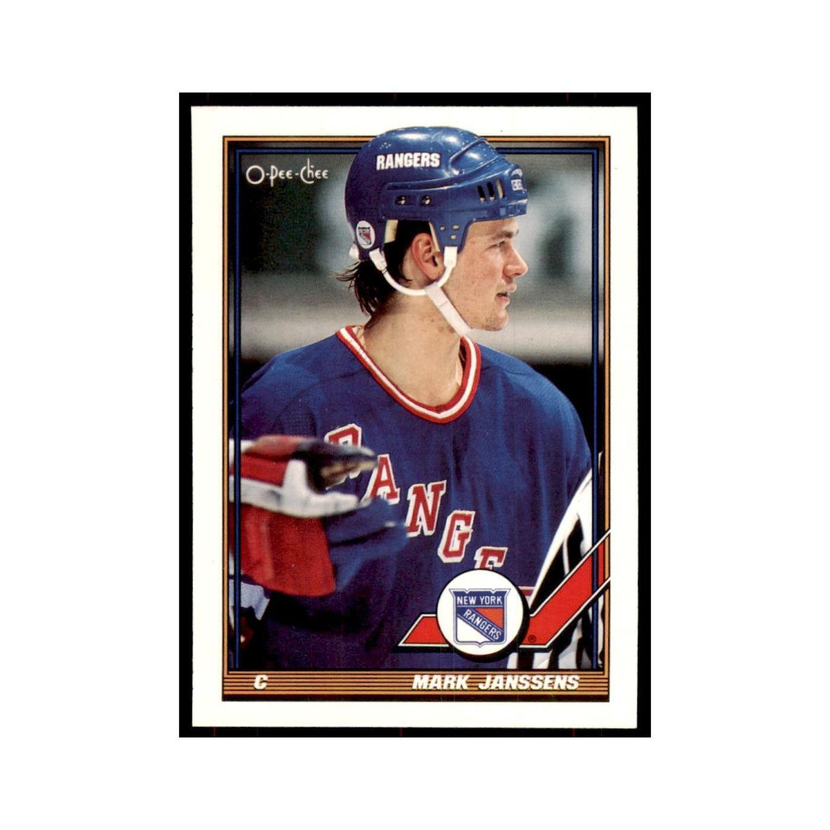 Mark Janssens 1991 O-Pee-Chee #186 New York Rangers Hockey Card NM
