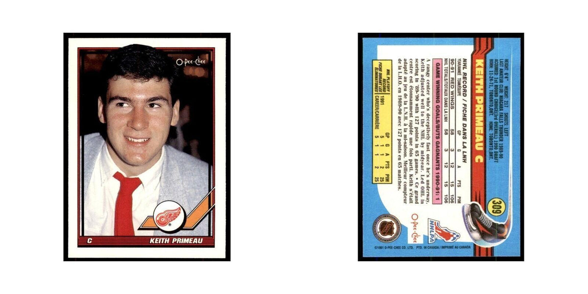 Keith Primeau 1991 O-Pee-Chee #309 Detroit Red Wings Hockey Card NM
