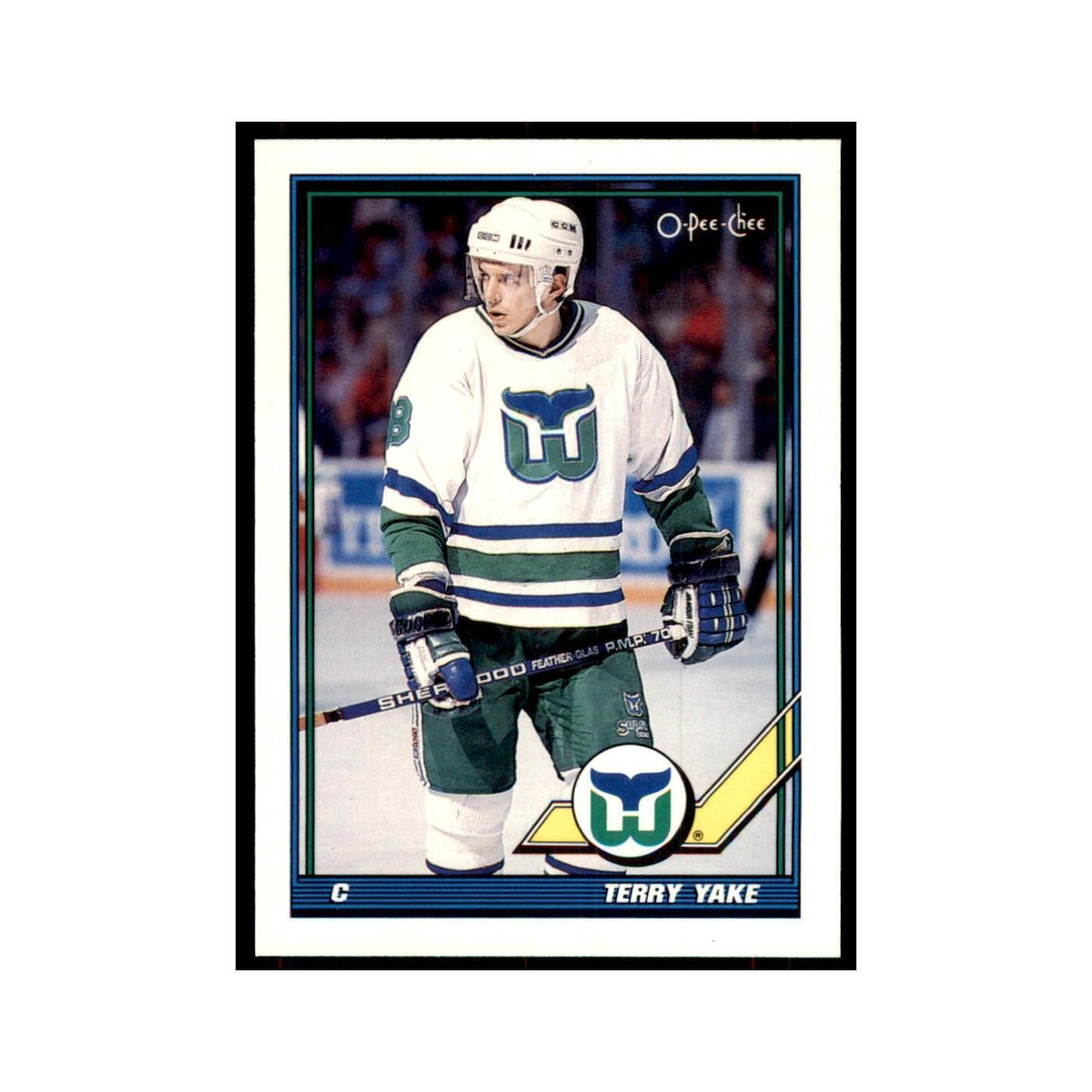 Terry Yake 1991 O-Pee-Chee #169 Hartford Whalers Hockey Card NM