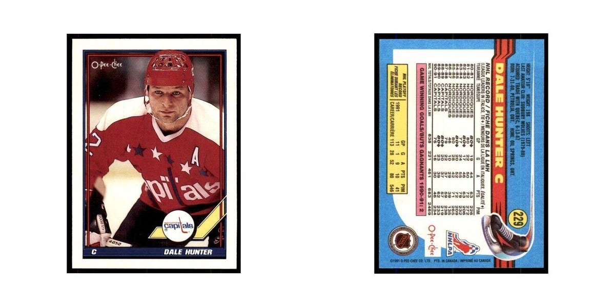 Dale Hunter 1991 O-Pee-Chee #229 Washington Capitals Hockey Card NM