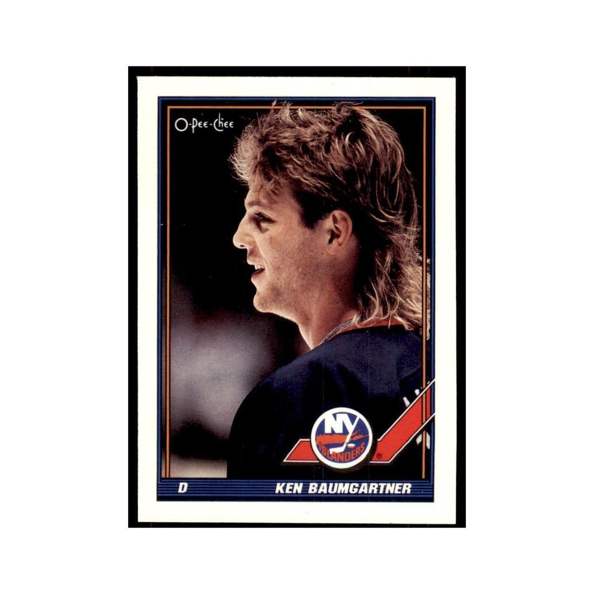 Ken Baumgartner 1991 O-Pee-Chee #316 New York Islanders Hockey Card NM