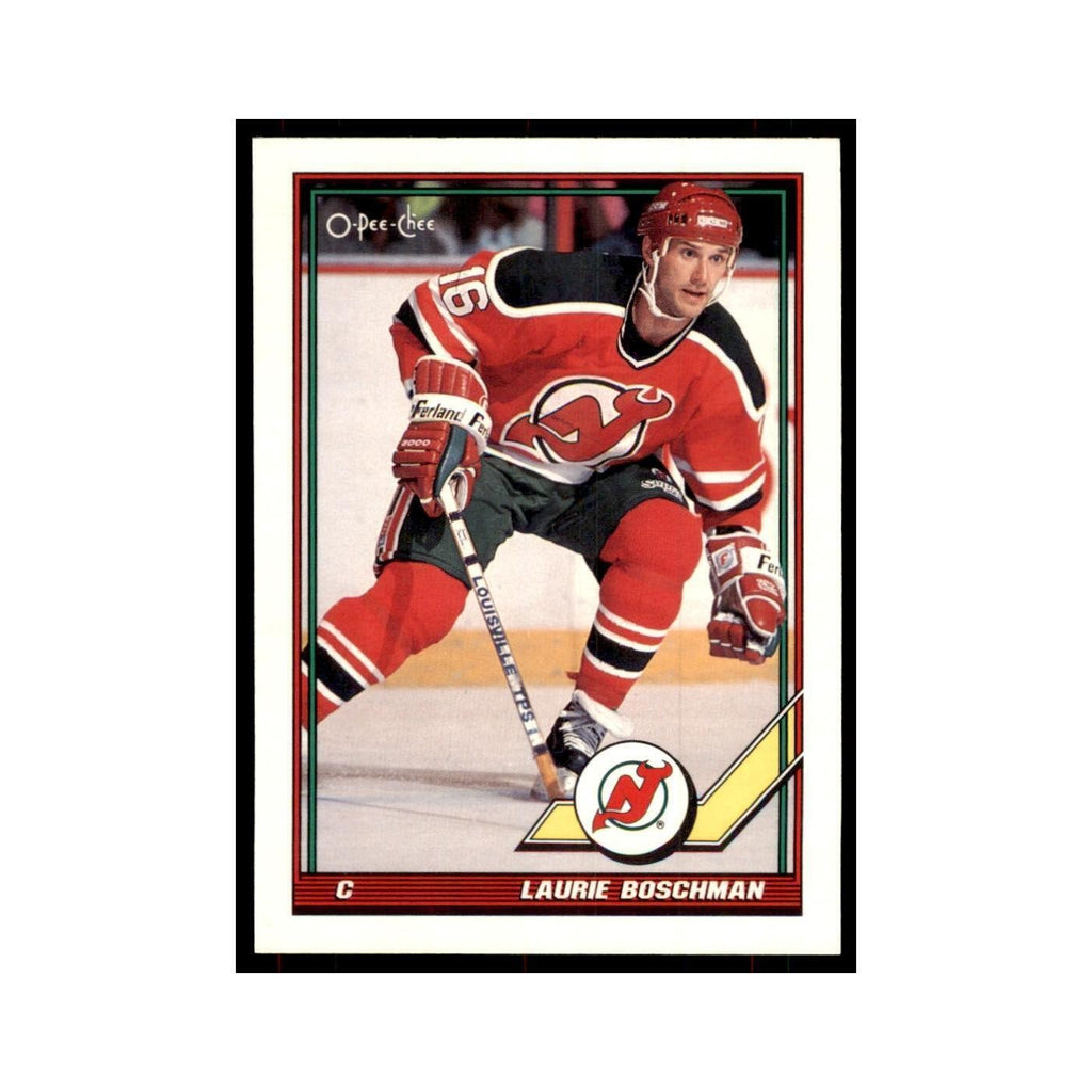 Laurie Boschman 1991 O-Pee-Chee #202 New Jersey Devils Hockey Card NM