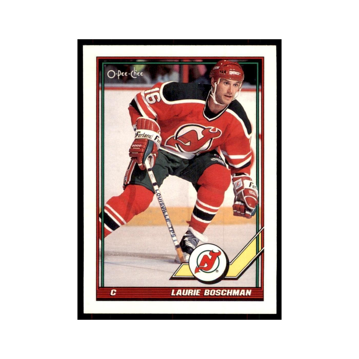 Laurie Boschman 1991 O-Pee-Chee #202 New Jersey Devils Hockey Card NM