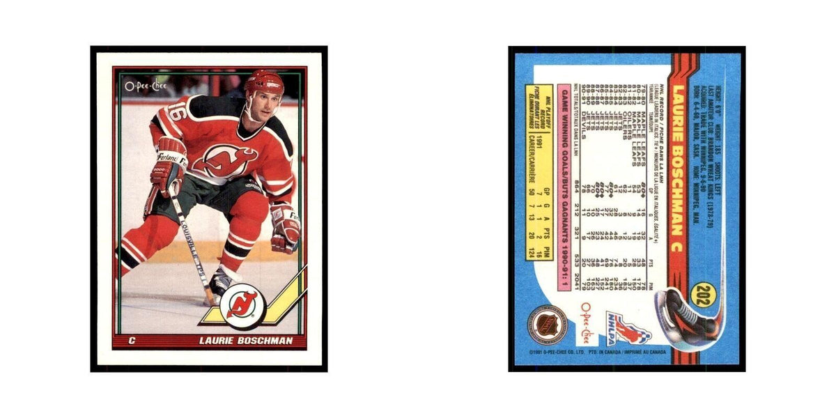 Laurie Boschman 1991 O-Pee-Chee #202 New Jersey Devils Hockey Card NM