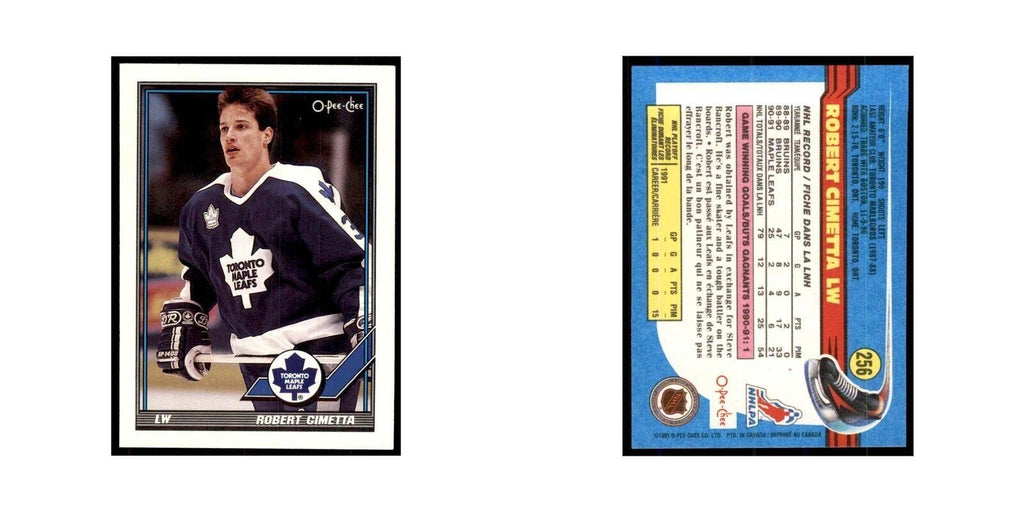 Robert Cimetta 1991 O-Pee-Chee #256 Toronto Maple Leafs Hockey Card NM