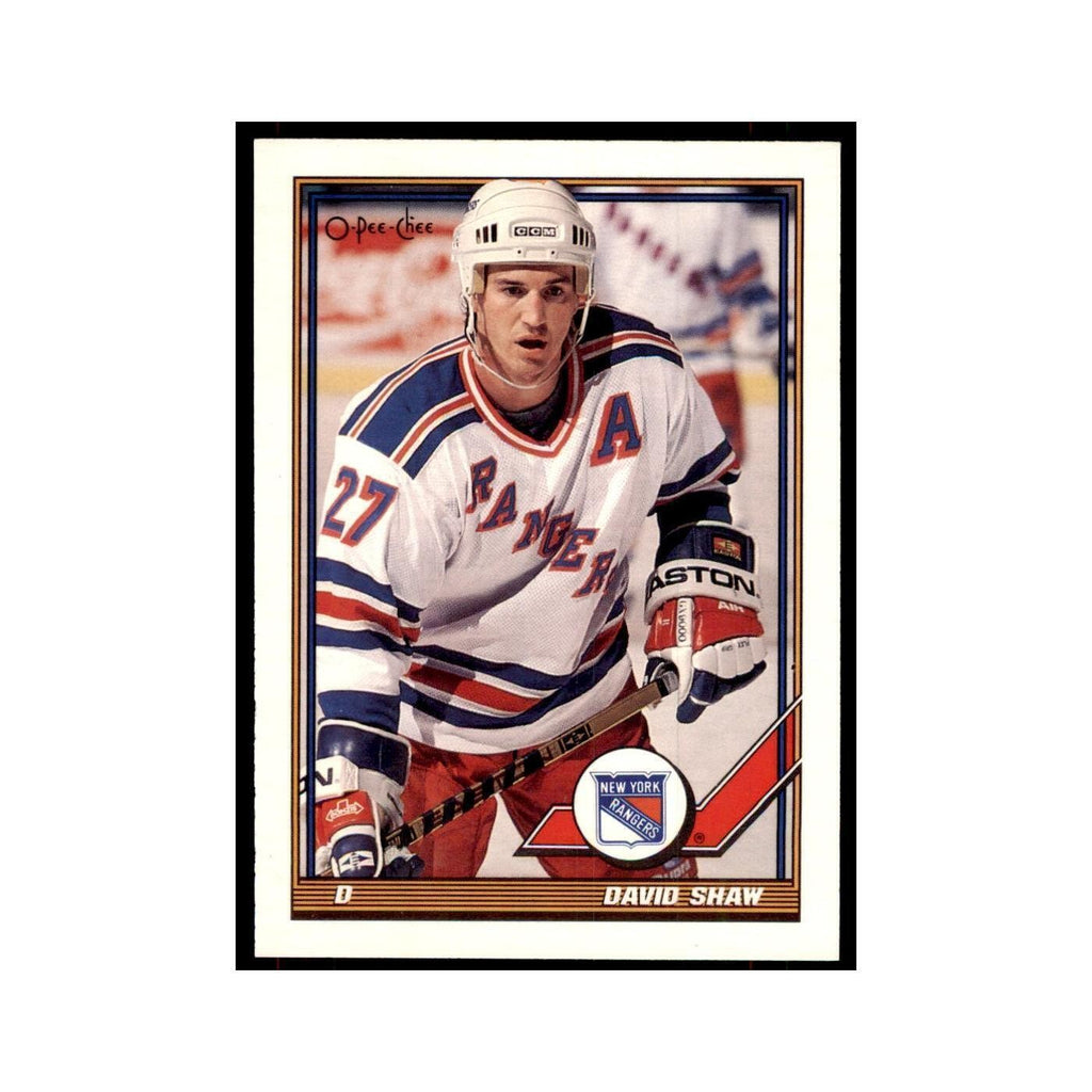 David Shaw 1991 O-Pee-Chee #306 New York Rangers Hockey Card NM