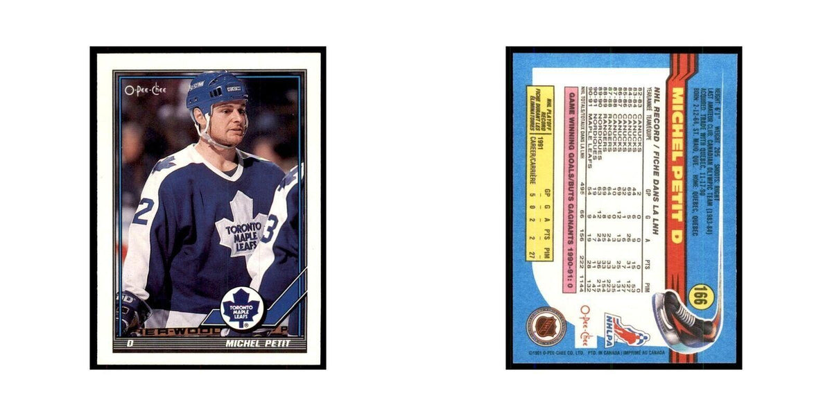 Michel Petit 1991 O-Pee-Chee #166 Toronto Maple Leafs Hockey Card NM