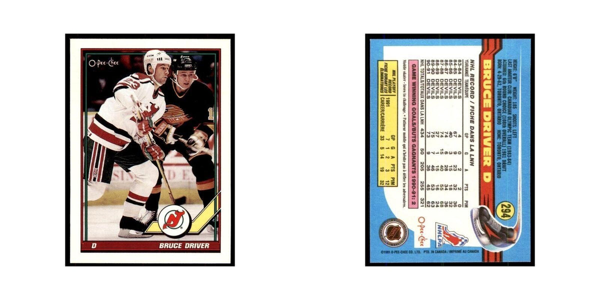 Bruce Driver 1991 O-Pee-Chee #294 New Jersey Devils Hockey Card NM