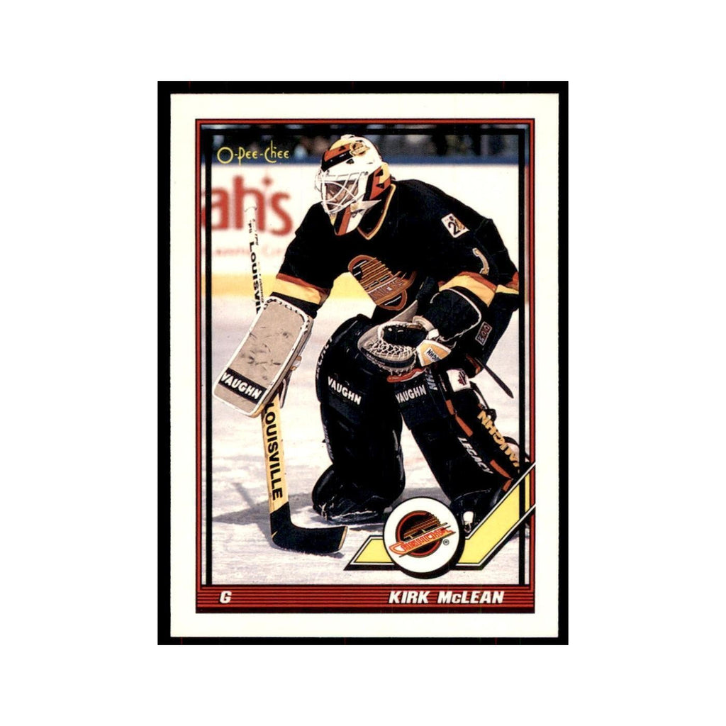 Kirk McLean 1991 O-Pee-Chee #221 Vancouver Canucks Hockey Card NM