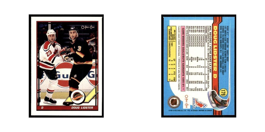 Doug Lidster 1991 O-Pee-Chee #179 Vancouver Canucks Hockey Card NM