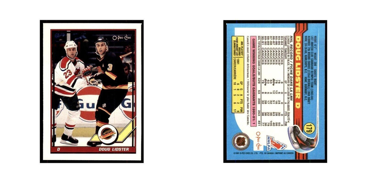 Doug Lidster 1991 O-Pee-Chee #179 Vancouver Canucks Hockey Card NM