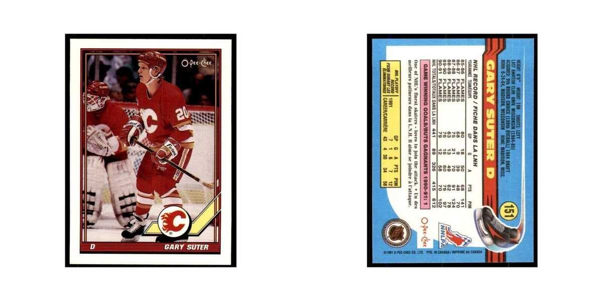 Gary Suter 1991 O-Pee-Chee #151 Calgary Flames Hockey Card NM
