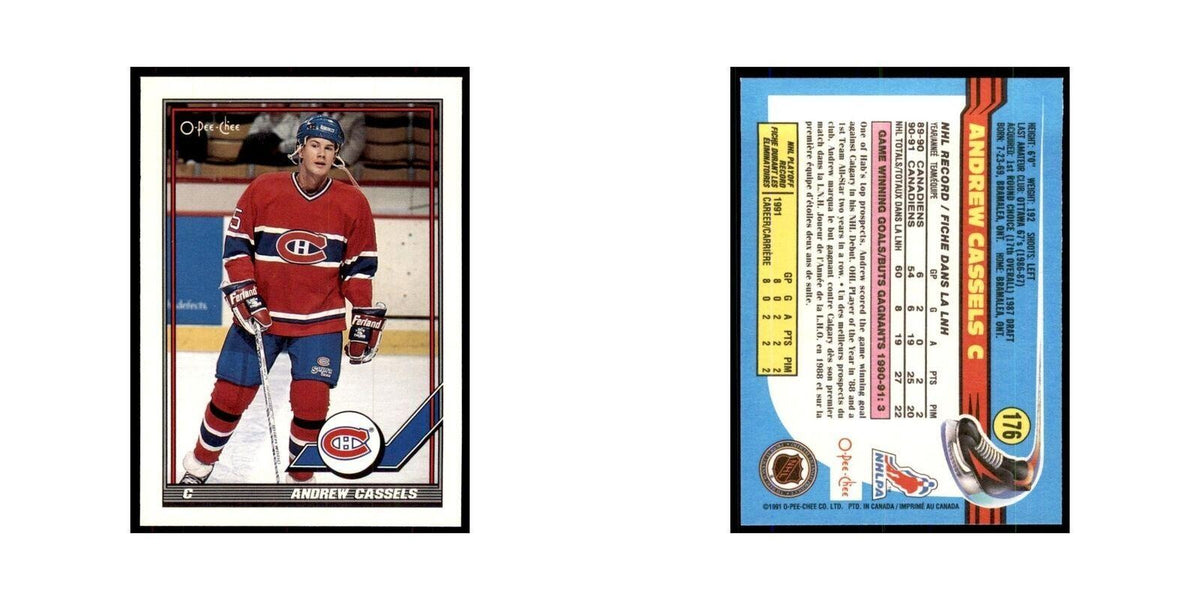 Andrew Cassels 1991 O-Pee-Chee #176 Montreal Canadiens Hockey Card NM
