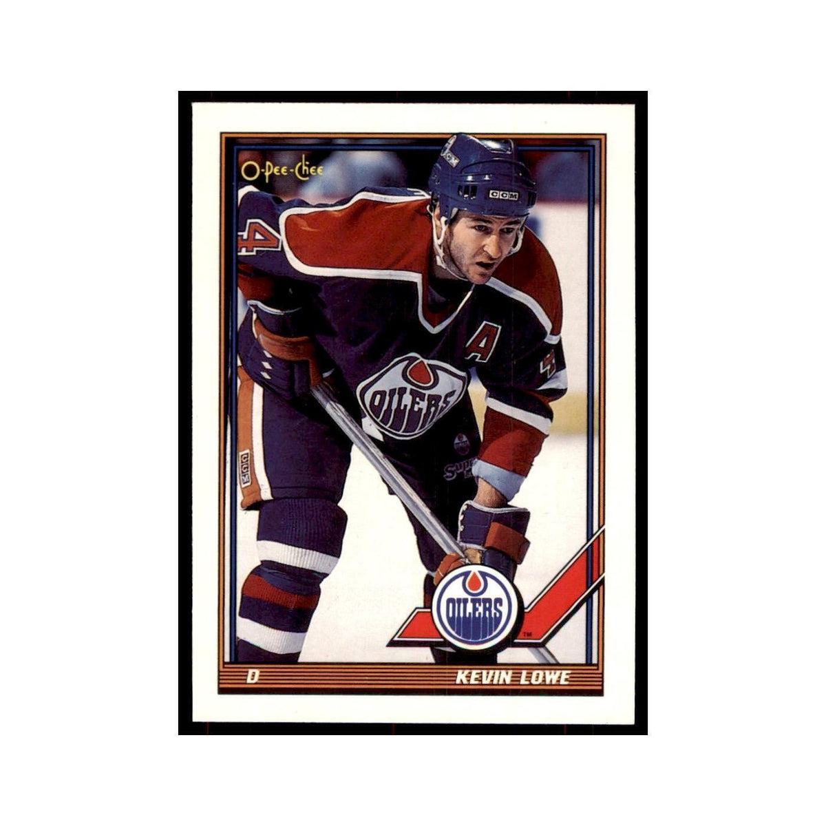 Kevin Lowe 1991 O-Pee-Chee #220 Edmonton Oilers Hockey Card NM
