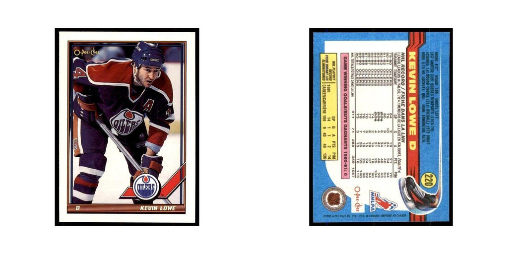 Kevin Lowe 1991 O-Pee-Chee #220 Edmonton Oilers Hockey Card NM