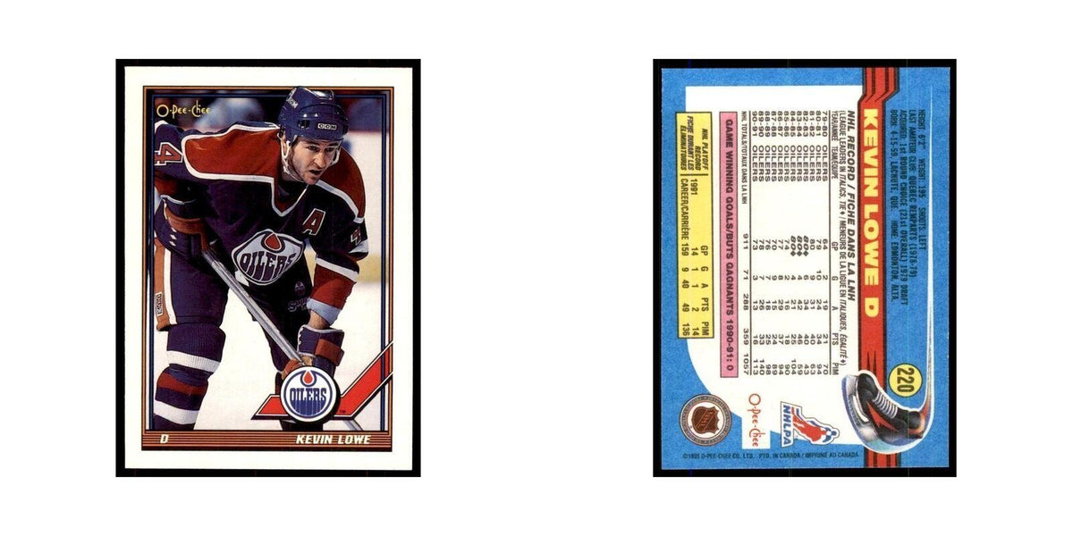 Kevin Lowe 1991 O-Pee-Chee #220 Edmonton Oilers Hockey Card NM