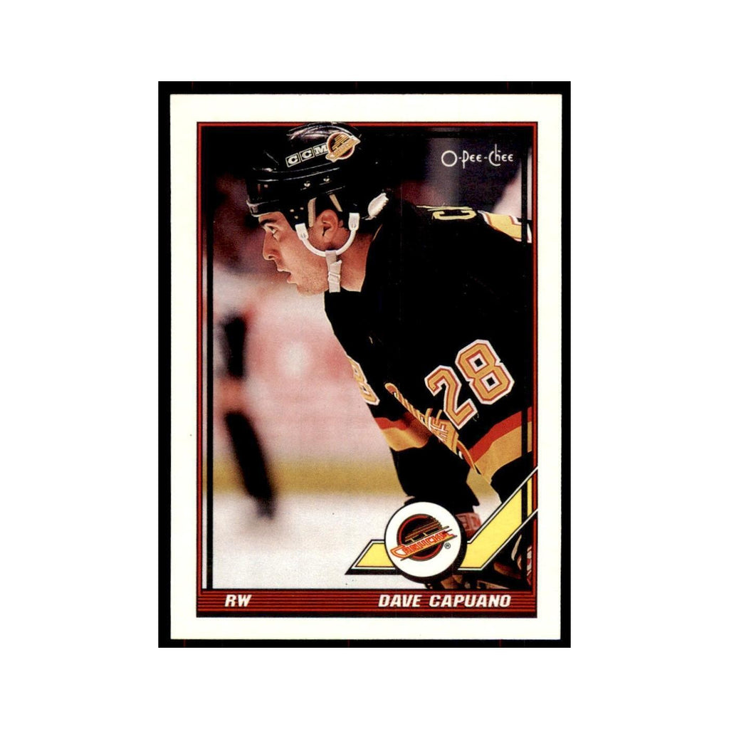 Dave Capuano 1991 O-Pee-Chee #318 Vancouver Canucks Hockey Card NM