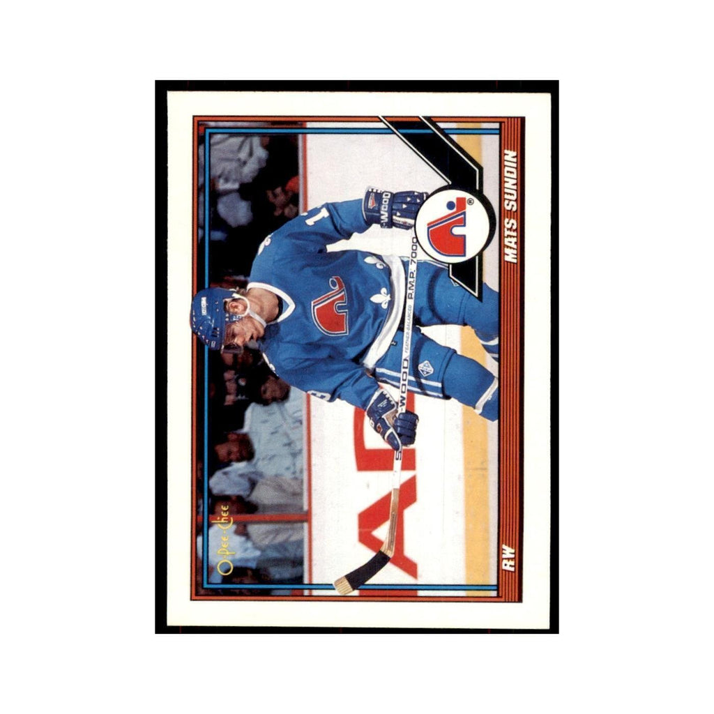 Mats Sundin 1991 O-Pee-Chee #219 Quebec Nordiques Hockey Card NM
