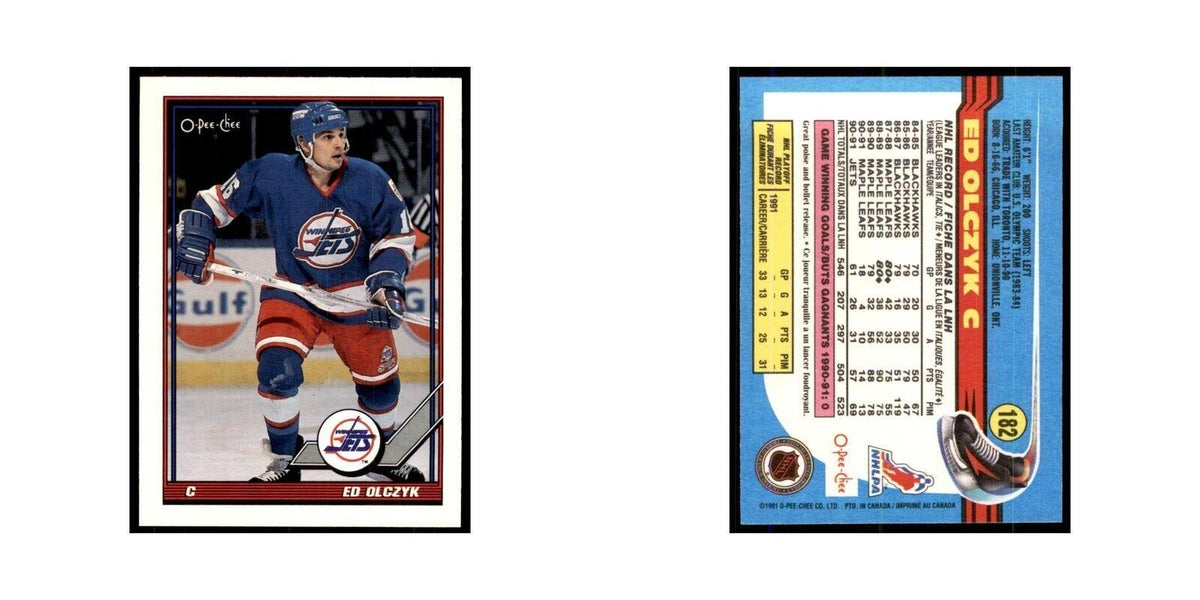 Ed Olczyk 1991 O-Pee-Chee #182 Winnipeg Jets Hockey Card NM