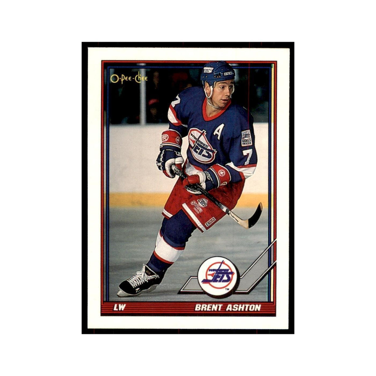 Brent Ashton 1991 O-Pee-Chee #240 Winnipeg Jets Hockey Card NM