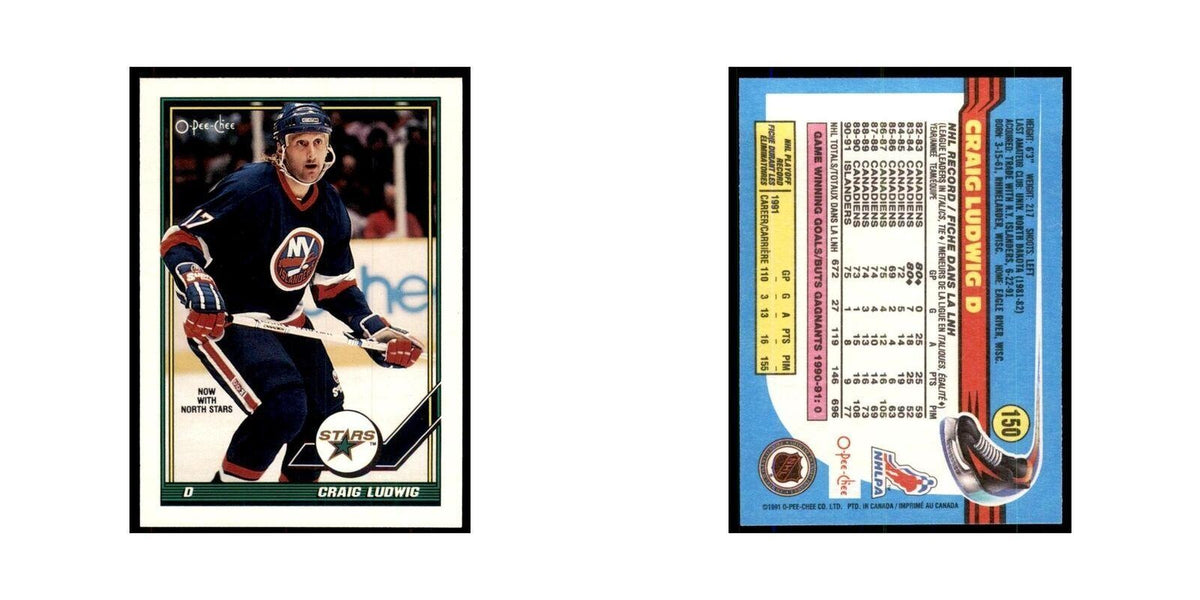 Craig Ludwig 1991 O-Pee-Chee #150 Minnesota North Stars Hockey Card NM