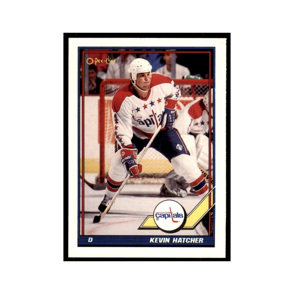 Kevin Hatcher 1991 O-Pee-Chee #310 Washington Capitals Hockey Card NM