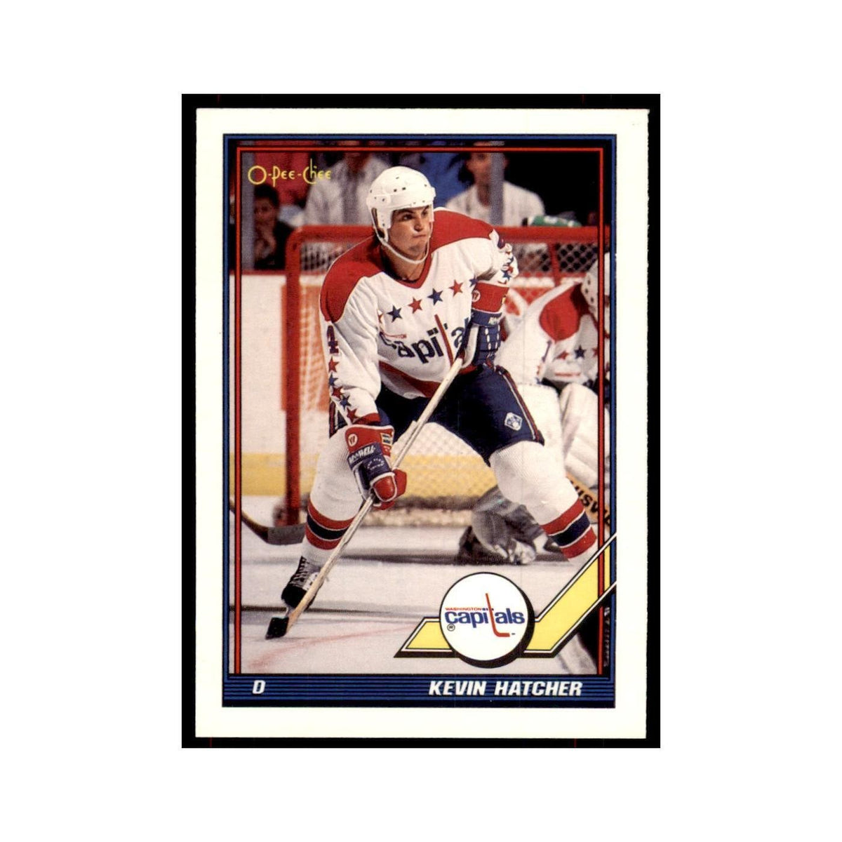 Kevin Hatcher 1991 O-Pee-Chee #310 Washington Capitals Hockey Card NM