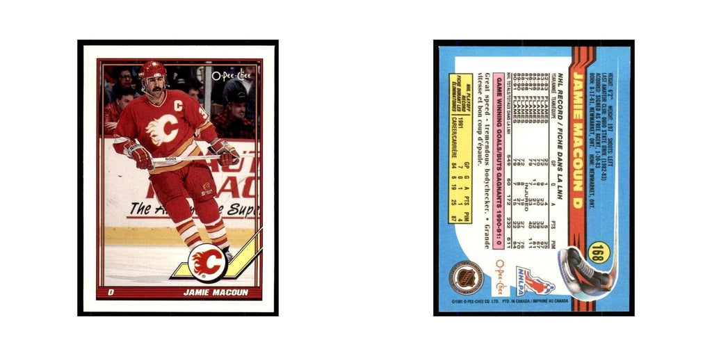 Jamie Macoun 1991 O-Pee-Chee #168 Calgary Flames Hockey Card NM