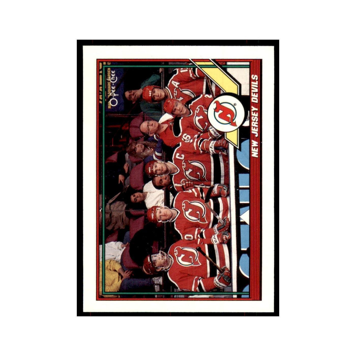 New Jersey Devils 1991 O-Pee-Chee #191 New Jersey Devils Hockey Card NM