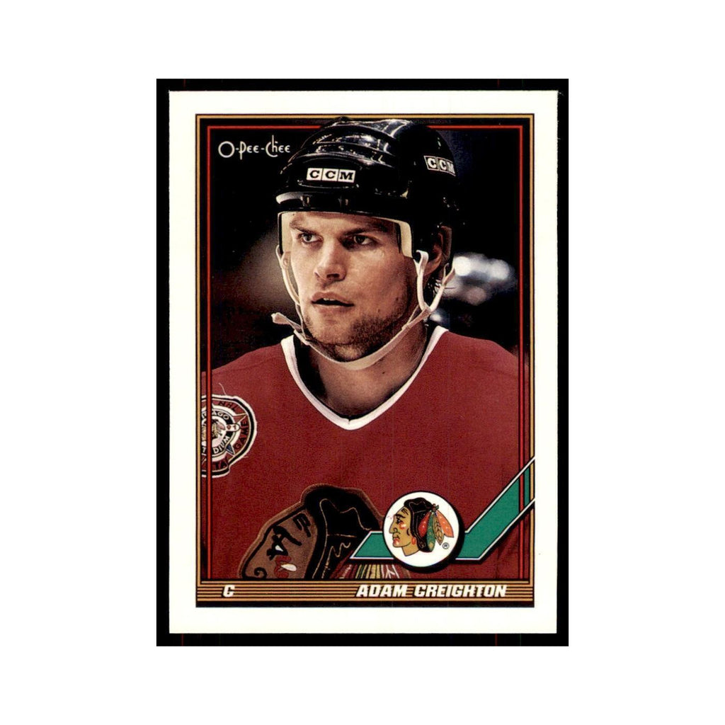 Adam Creighton 1991 O-Pee-Chee #314 Chicago Blackhawks Hockey Card NM