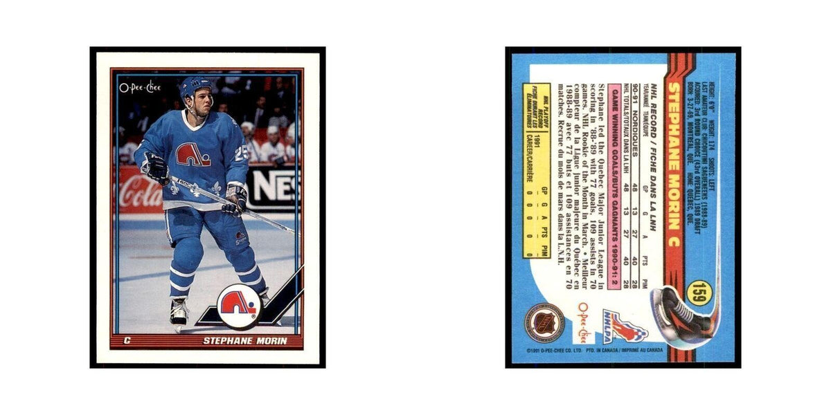 Stephane Morin 1991 O-Pee-Chee #159 Quebec Nordiques Hockey Card NM