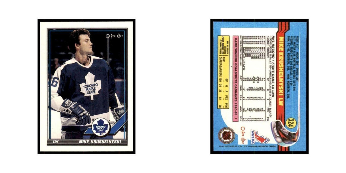 Mike Krushelnyski 1991 O-Pee-Chee #324 Toronto Maple Leafs Hockey Card NM