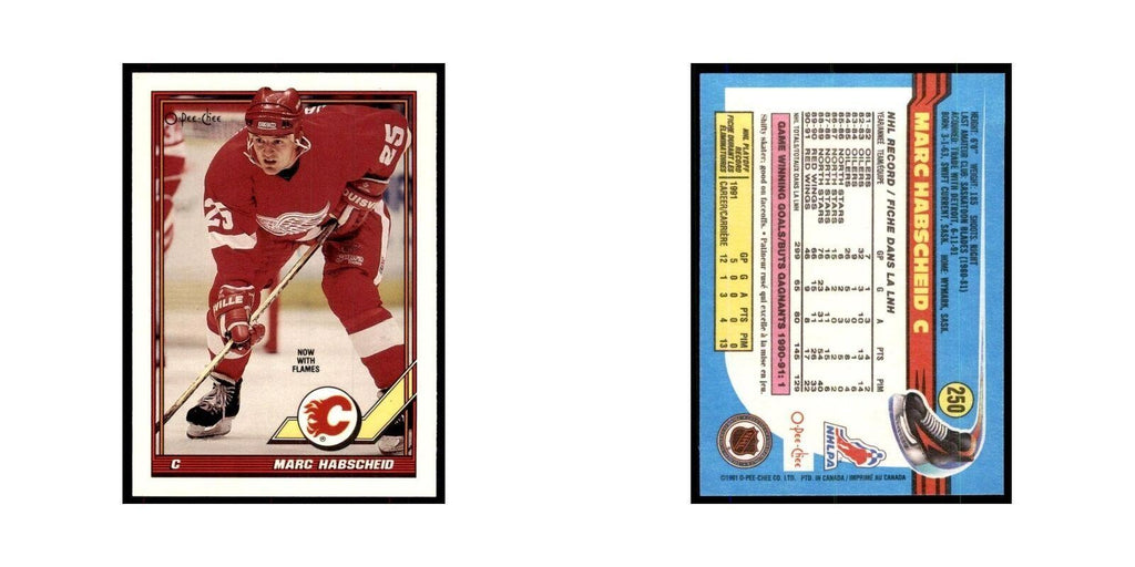 Marc Habscheid 1991 O-Pee-Chee #250 Calgary Flames Hockey Card NM