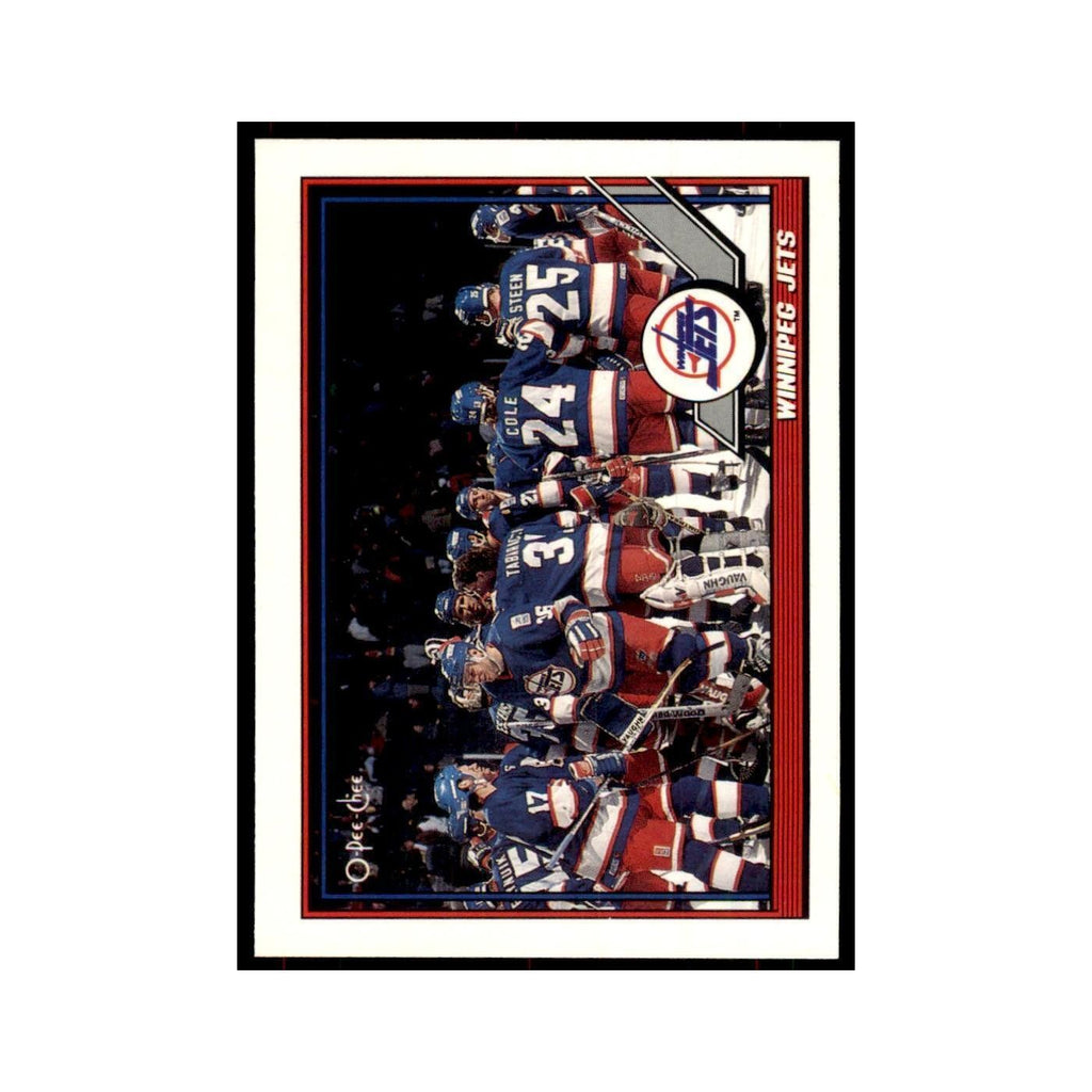 Winnipeg Jets 1991 O-Pee-Chee #158 Winnipeg Jets Hockey Card NM