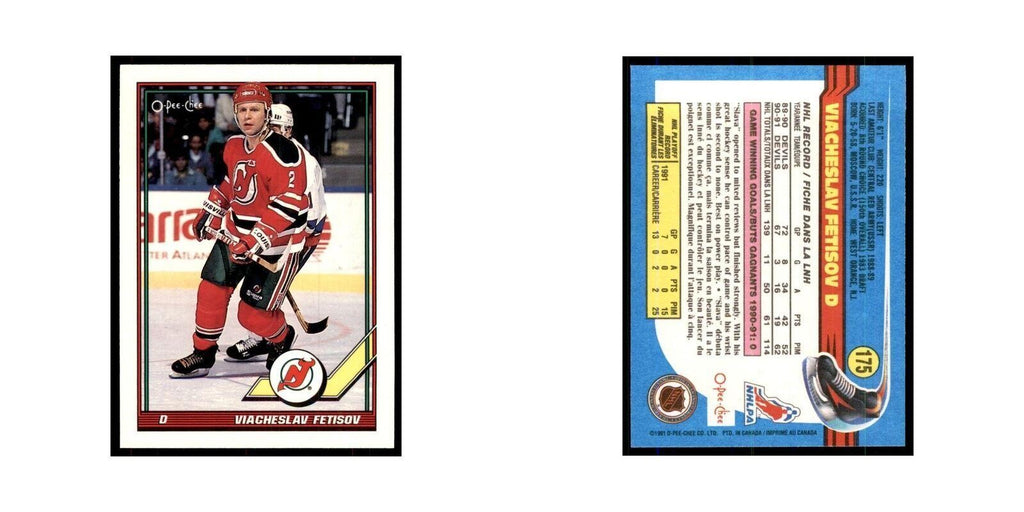 Viacheslav Fetisov 1991 O-Pee-Chee #175 New Jersey Devils Hockey Card NM