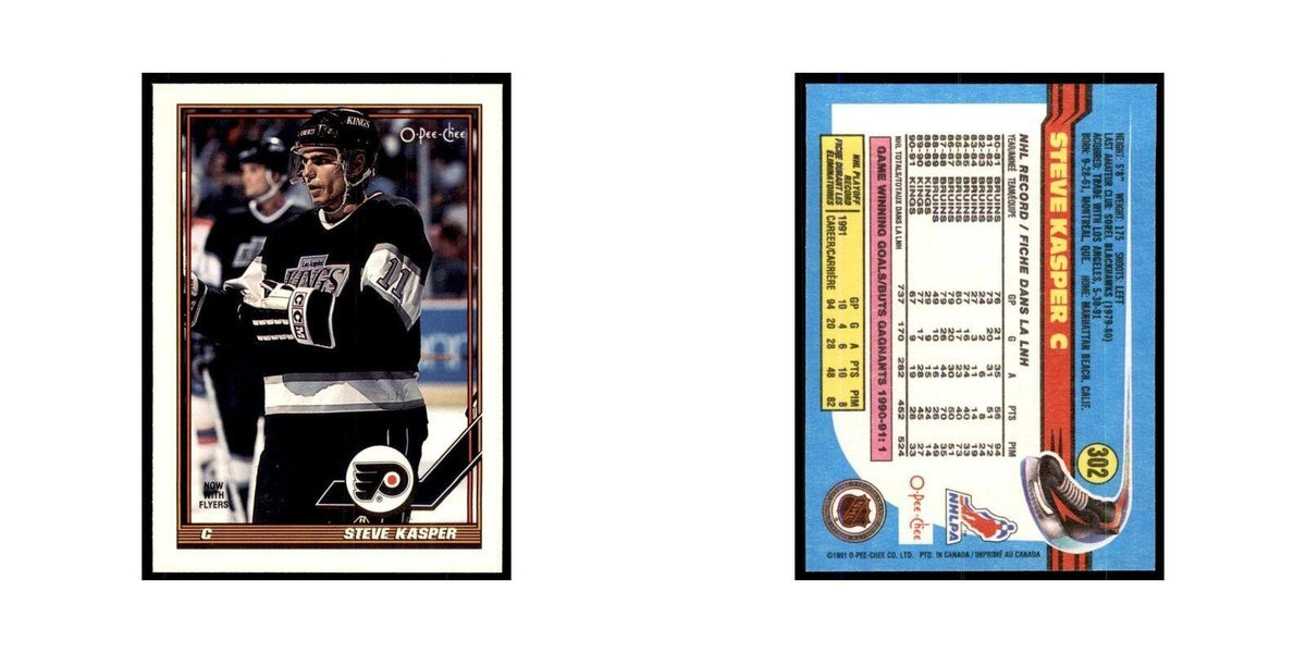 Steve Kasper 1991 O-Pee-Chee #302 Philadelphia Flyers Hockey Card NM
