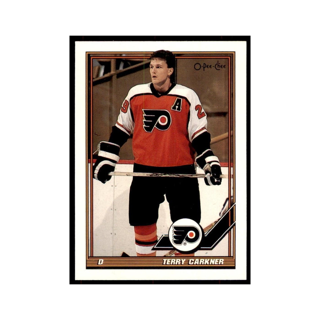 Terry Carkner 1991 O-Pee-Chee #291 Philadelphia Flyers Hockey Card NM