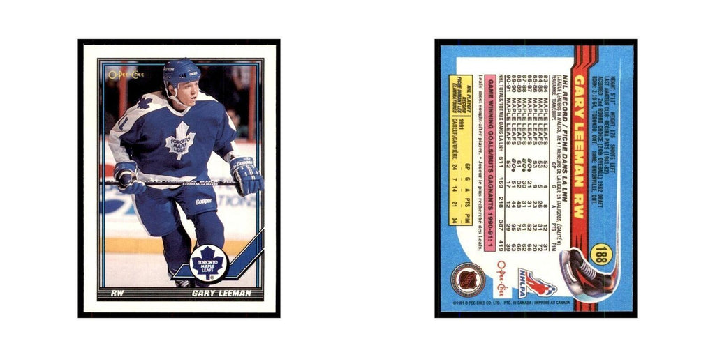 Gary Leeman 1991 O-Pee-Chee #188 Toronto Maple Leafs Hockey Card NM